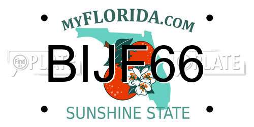 BIJF66 Florida License Plate