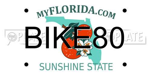 BIKE80 Florida License Plate