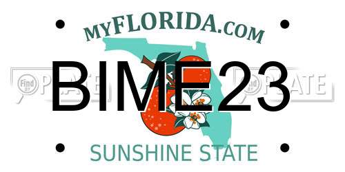 BIME23 Florida License Plate