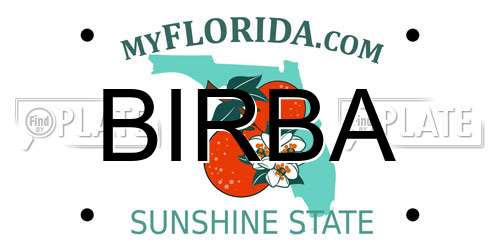 BIRBA Florida License Plate