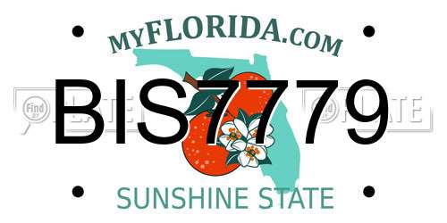 BIS7779 Florida License Plate