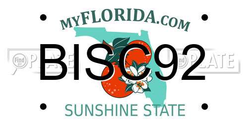 BISC92 Florida License Plate