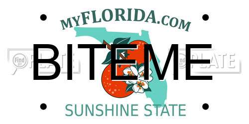 BITEME Florida License Plate
