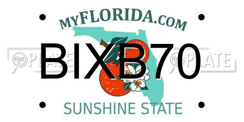 BIXB70 Florida License Plate