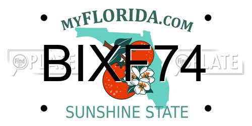 BIXF74 Florida License Plate