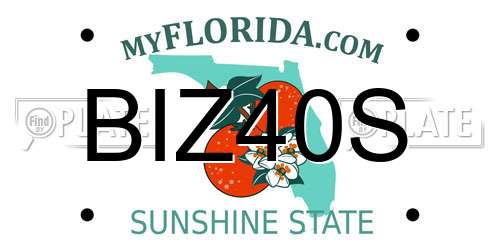 BIZ40S Florida License Plate