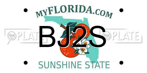 BJ2S Florida License Plate