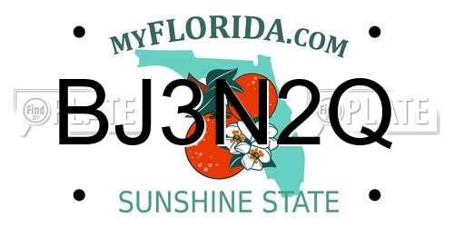 BJ3N2Q Florida License Plate