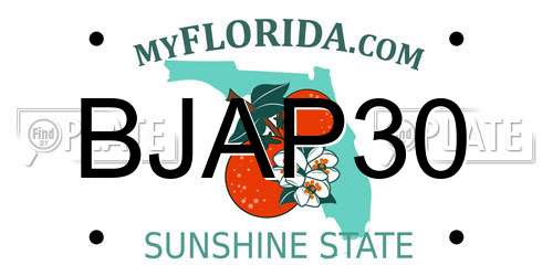 BJAP30 Florida License Plate