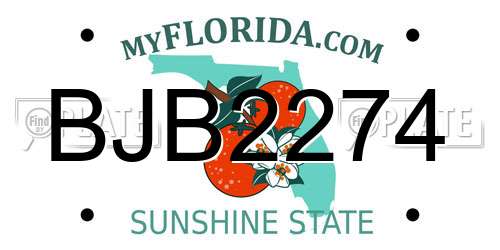 BJB2274 Florida License Plate