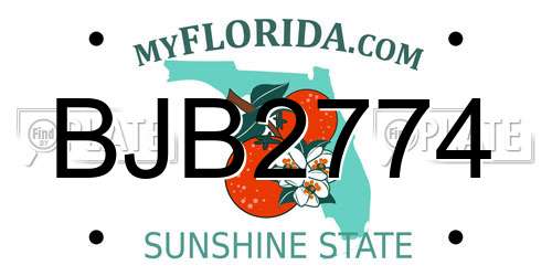BJB2774 Florida License Plate