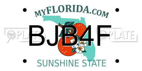 BJB4F Florida License Plate