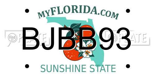 BJBB93 Florida License Plate