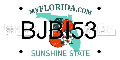 BJBI53 Florida License Plate