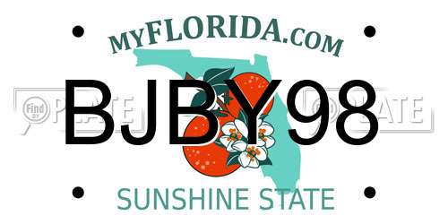 BJBY98 Florida License Plate