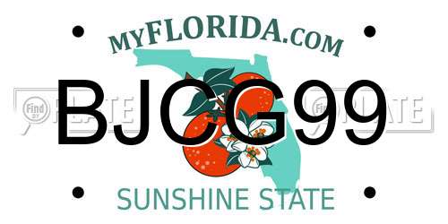 BJCG99 Florida License Plate