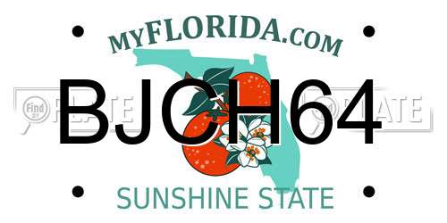 BJCH64 Florida License Plate