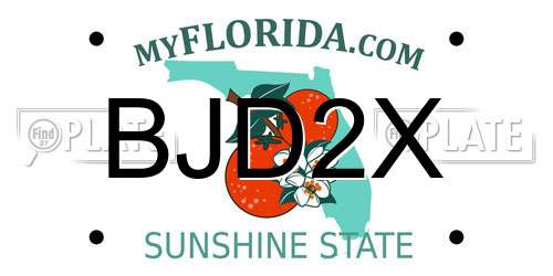 BJD2X Florida License Plate