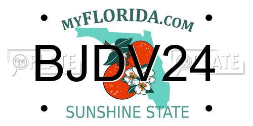 BJDV24 Florida License Plate