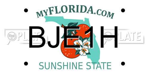 BJE1H Florida License Plate