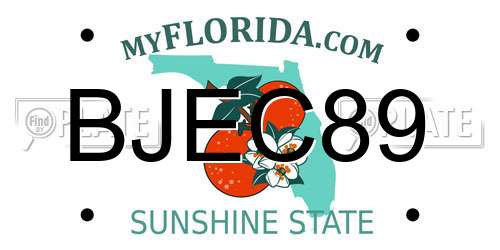 BJEC89 Florida License Plate