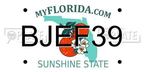 BJEF39 Florida License Plate