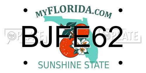 BJFE62 Florida License Plate