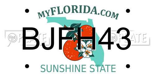 BJFH43 Florida License Plate