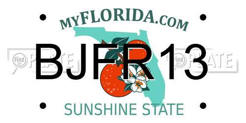 BJFR13 Florida License Plate