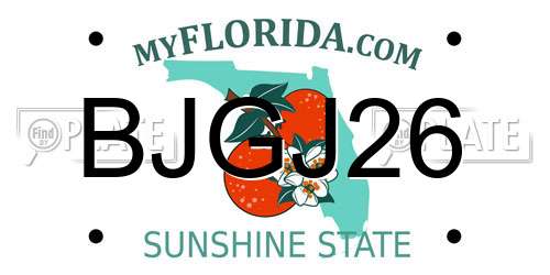 BJGJ26 Florida License Plate