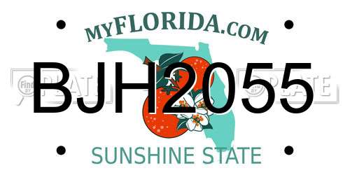 BJH2055 Florida License Plate
