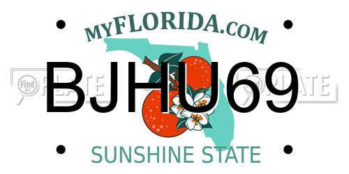 BJHU69 Florida License Plate