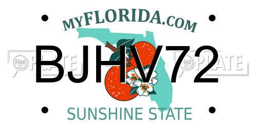 BJHV72 Florida License Plate