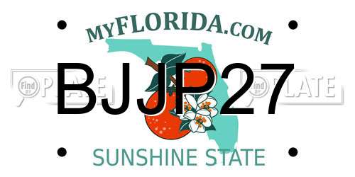 BJJP27 Florida License Plate