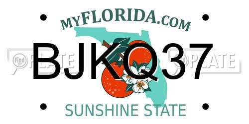 BJKQ37 Florida License Plate