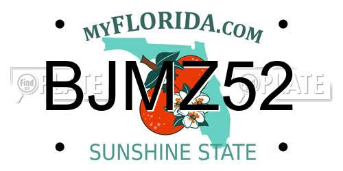 BJMZ52 Florida License Plate