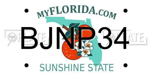 BJNP34 Florida License Plate