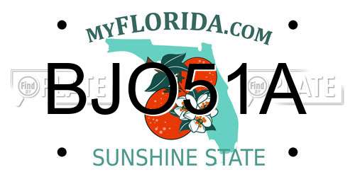 BJO51A Florida License Plate