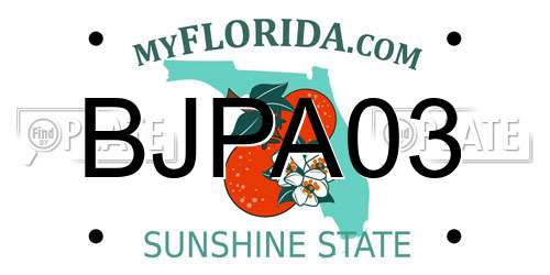 BJPA03 Florida License Plate