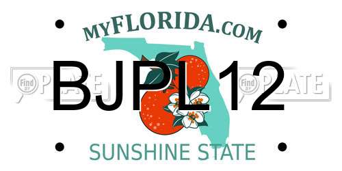 BJPL12 Florida License Plate