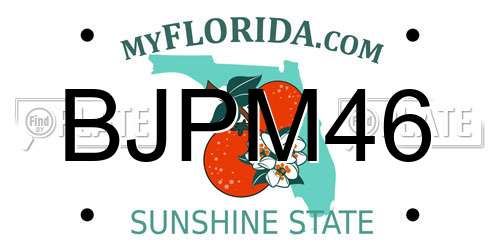 BJPM46 Florida License Plate