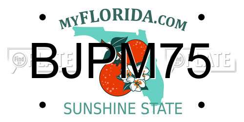 BJPM75 Florida License Plate