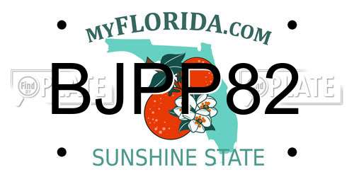 BJPP82 Florida License Plate
