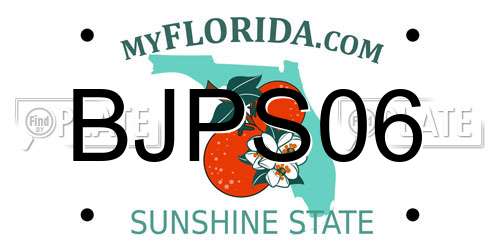 BJPS06 Florida License Plate