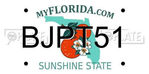 BJPT51 Florida License Plate
