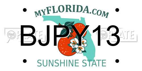 BJPY13 Florida License Plate