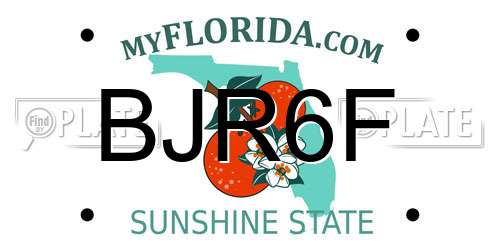 BJR6F Florida License Plate