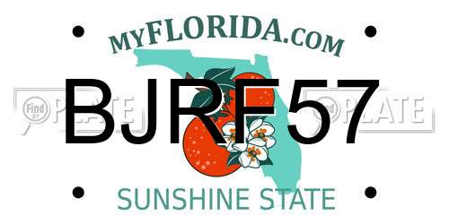 BJRF57 Florida License Plate
