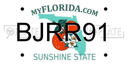 BJRR91 Florida License Plate