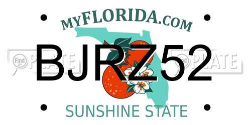 BJRZ52 Florida License Plate